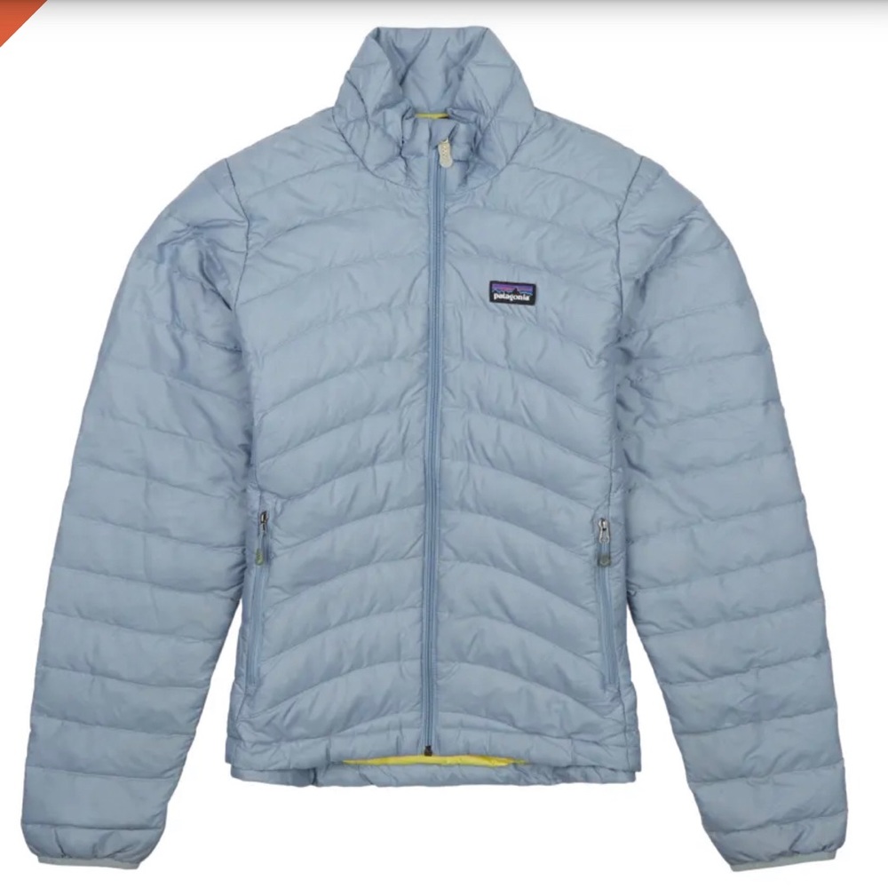 Patagonia women’s down sweater in Leaden Blue Small